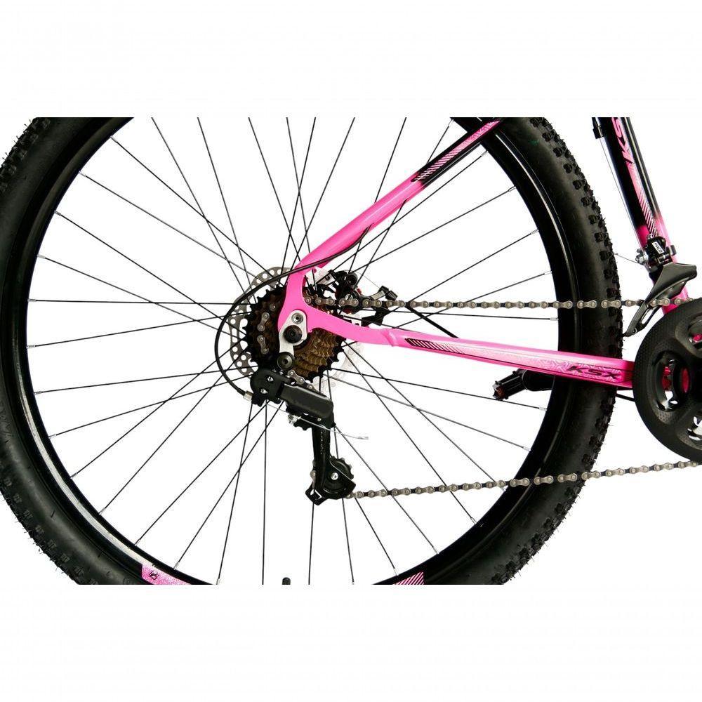 Bicicleta Aro 29 Ksx Sd7 21v Cabos Internos Alumínio Freios A Disco Garfo Suspensão Rosa Preto Tamanho 17 - 2