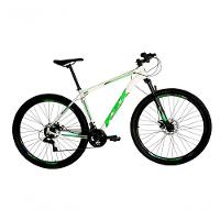 Bicicleta Aro 29 Ksx Sd7 21v Cabos Internos Alumínio Freios A Disco Garfo Suspensão Branco Verde Tamanho 19 - 1