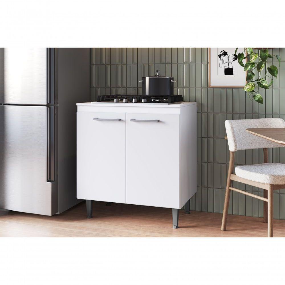 Armário De Cozinha Com Balcão E 2 Portas Para Cooktop 4 Bocas Branco - 1