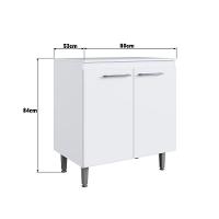 Armário De Cozinha Com Balcão E 2 Portas Para Cooktop 4 Bocas Branco - 4