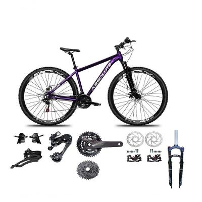 Bicicleta Aro 29 Absolute Nero 5 Kit 2x9 Gta Sunrun Freio Disco K7 Pedivela 24-38d Garfo Com Trava Roxo Tam.17