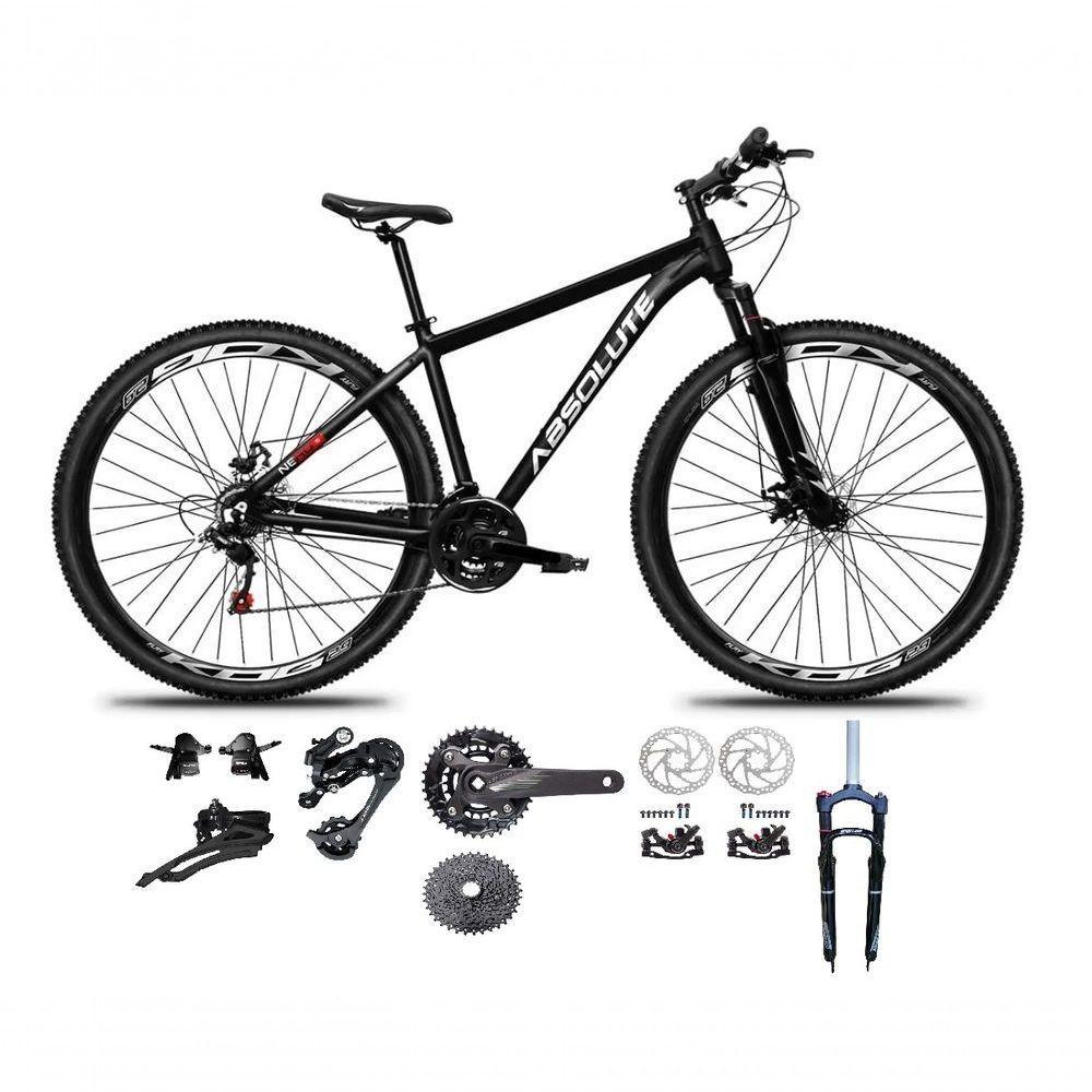 Bicicleta Aro 29 Absolute Nero 5 Kit 2x9 Gta Sunrun Freio Disco K7 Pedivela 24-38d Garfo Com Trava Preto Tam.21 - 1