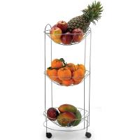 Fruteira Tripla Redonda Com Rodízios Cromada - 1097 - Arthi - 1