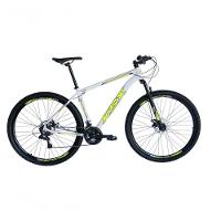 Bicicleta Aro 29 Ksx Sd7 21v Cabos Internos Alumínio Freios A Disco Garfo Suspensão Branco Amarelo Tamanho 17 - 1