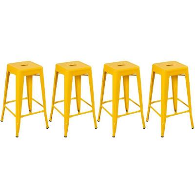 Kit 4 Banquetas Altas 76 Cm Amarelo Amarelo