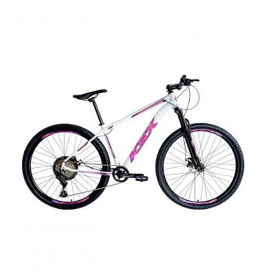 Bicicleta Aro 29 Ksx Sd7 12v Garfo Com Trava K7 11/50 Freios Hidráulicos Kit 1x12 - Branco/rosa/violeta Tam. 17