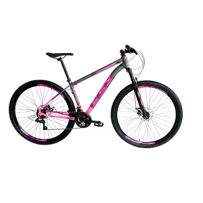 Bicicleta Aro 29 Ksx Sd7 21v Cabos Internos Alumínio Freios A Disco Garfo Suspensão Rosa Grafite Tamanho 21