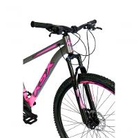Bicicleta Aro 29 Ksx Sd7 21v Cabos Internos Alumínio Freios A Disco Garfo Suspensão Rosa Grafite Tamanho 19 - 3