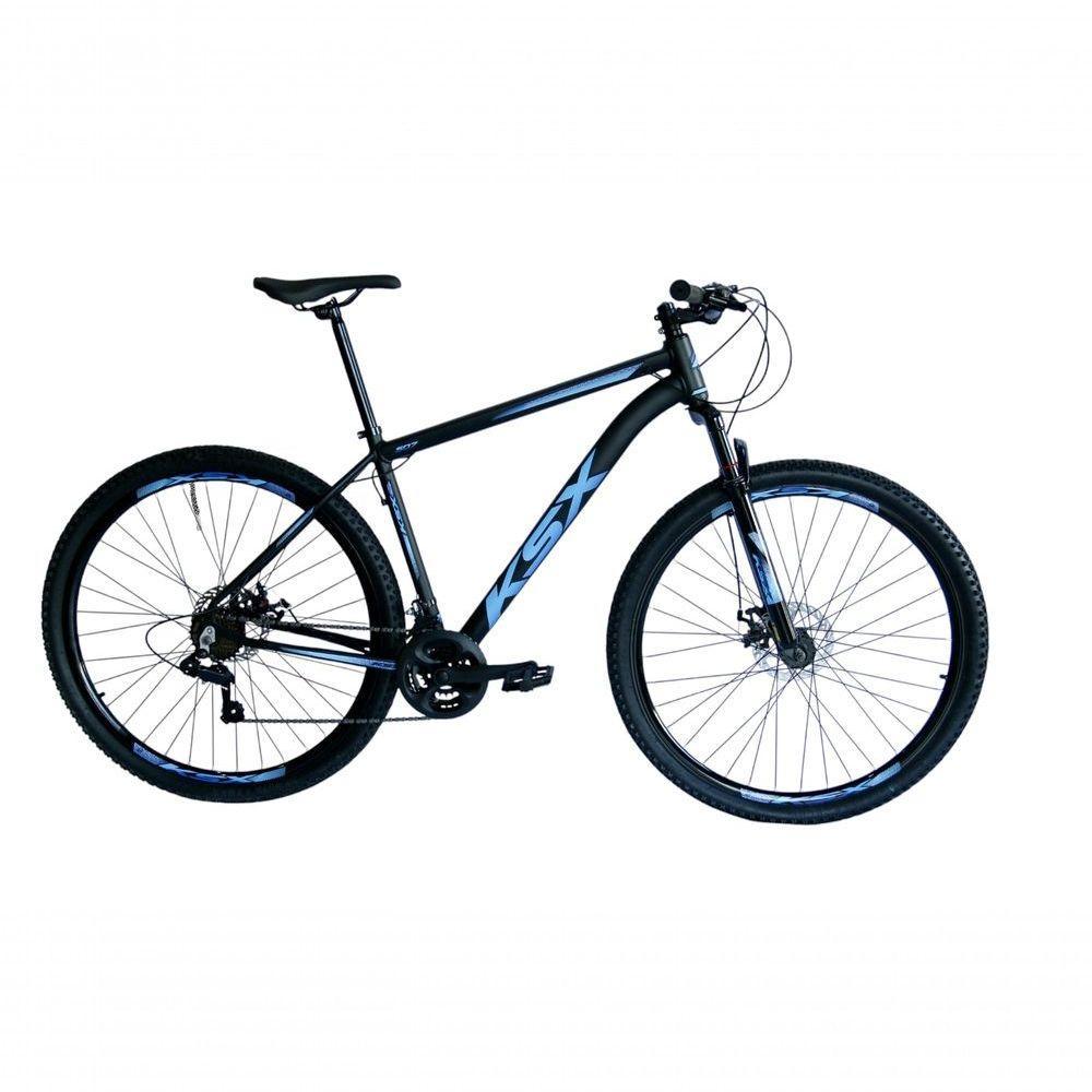 Bicicleta Aro 29 Ksx Sd7 21v Cabos Internos Alumínio Freios A Disco Garfo Suspensão Preto Azul Tamanho 17 - 1