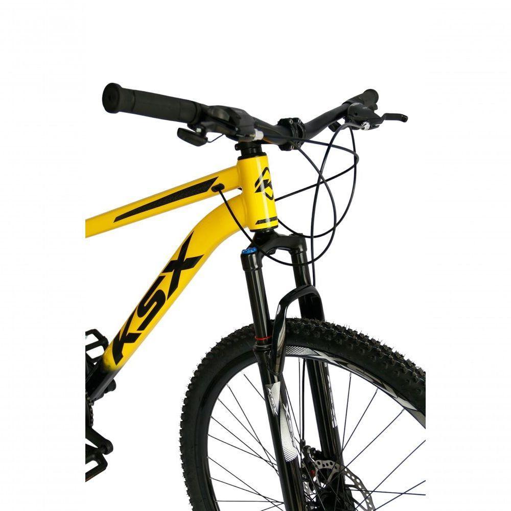 Bicicleta Aro 29 Ksx Sd7 21v Cabos Internos Alumínio Freios A Disco Garfo Suspensão Preto Amarelo Tamanho 19 - 4