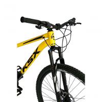 Bicicleta Aro 29 Ksx Sd7 21v Cabos Internos Alumínio Freios A Disco Garfo Suspensão Preto Amarelo Tamanho 19