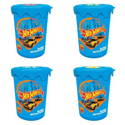 4x Slime Metalizado 180g - Hot Wheels - Doce Brinquedo