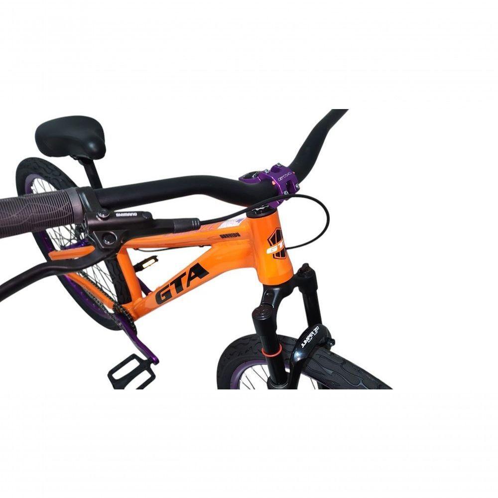 Bicicleta 26 Gta Gravity Cor Laranja Freeride Single Cubo K7 Barulhento Freio Hidráulico Garfo C/trava Pneu Flame Preto - 4