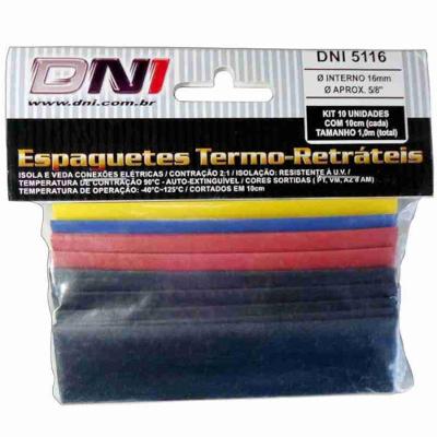 Espaguete Termo Retrátil Com 10 Peças 16mm Várias Cores - 5116 - Dani