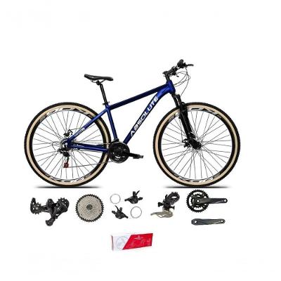 Bicicleta Aro 29 Absolute Nero 5 Alumínio 2x9 18v K7 Freios Hidráulicos Garfo Com Trava Pneu C/faixa - Azul Tam.17
