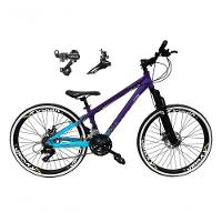 Bicicleta Aro 26 Vikingx Tuff X44 Roxo/azul 21v Câmbios Shimano Tz Freio A Disco Aros Vmaxx Pretos - 1