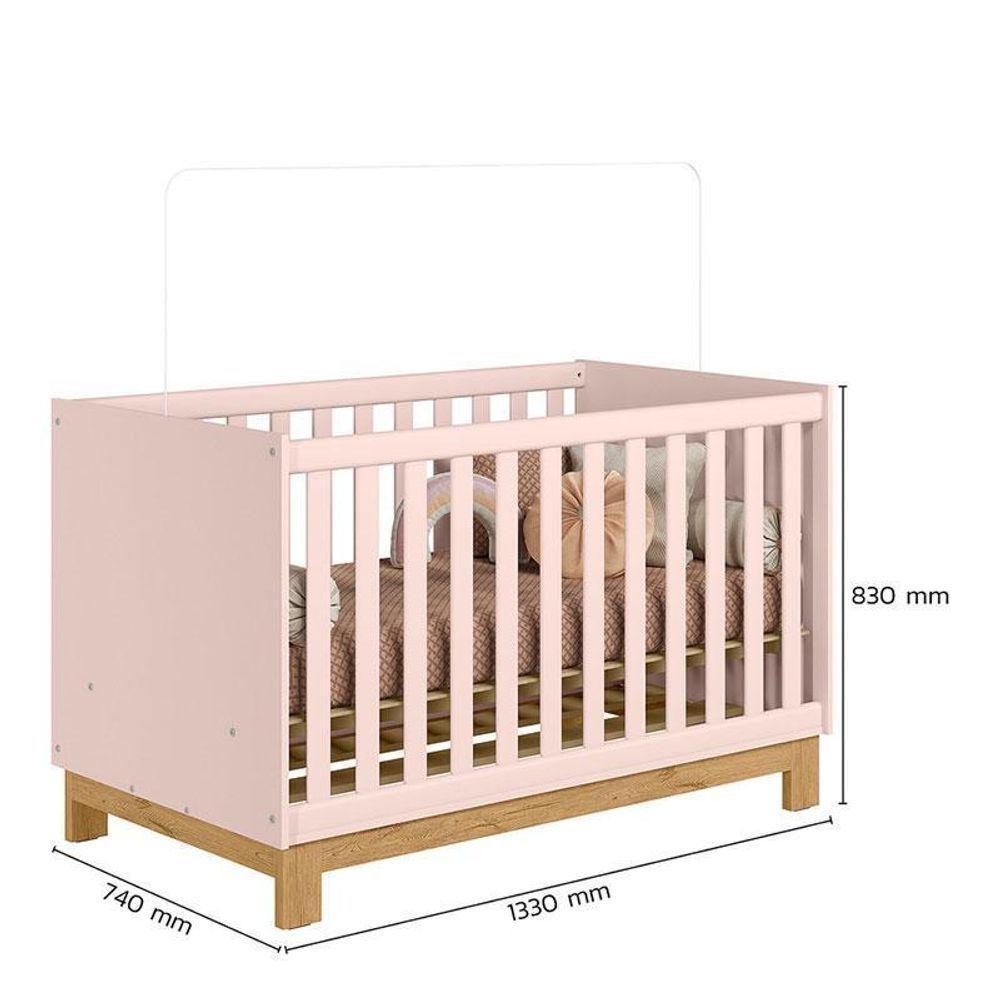 Quarto De Bebê Q Encanto Slim Rosa Acetinado Com Colchão Tend Tudo – Qmovi - 3