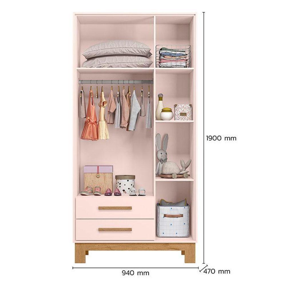 Quarto De Bebê Q Encanto Slim Rosa Acetinado Com Colchão Tend Tudo – Qmovi - 5