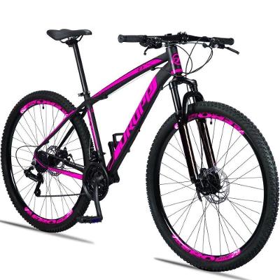 Bicicleta Aro 29 Dropp Z3 H Alumínio Câmbio Shimano 24v Freio A Disco Hidráulico 21 Preto+rosa