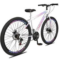 Bicicleta Aro 29 Dropp Sport Aero Aço Carbono 21 Vel Marchas Freio A Disco - Branco e Azul - 2