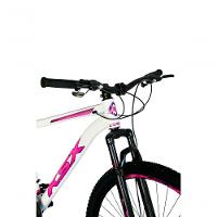Bicicleta Aro 29 Ksx Sd7 21v Cabos Internos Alumínio Freios A Disco Garfo Suspensão Branco Rosa Violeta Tamanho 15 - 3