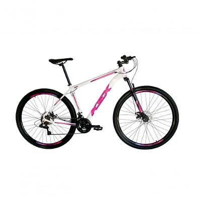 Bicicleta Aro 29 Ksx Sd7 21v Cabos Internos Alumínio Freios A Disco Garfo Suspensão Branco Rosa Violeta Tamanho 19