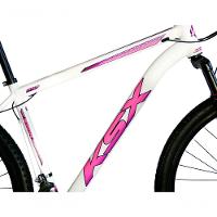Bicicleta Aro 29 Ksx Sd7 21v Cabos Internos Alumínio Freios A Disco Garfo Suspensão Branco Rosa Violeta Tamanho 19 - 2