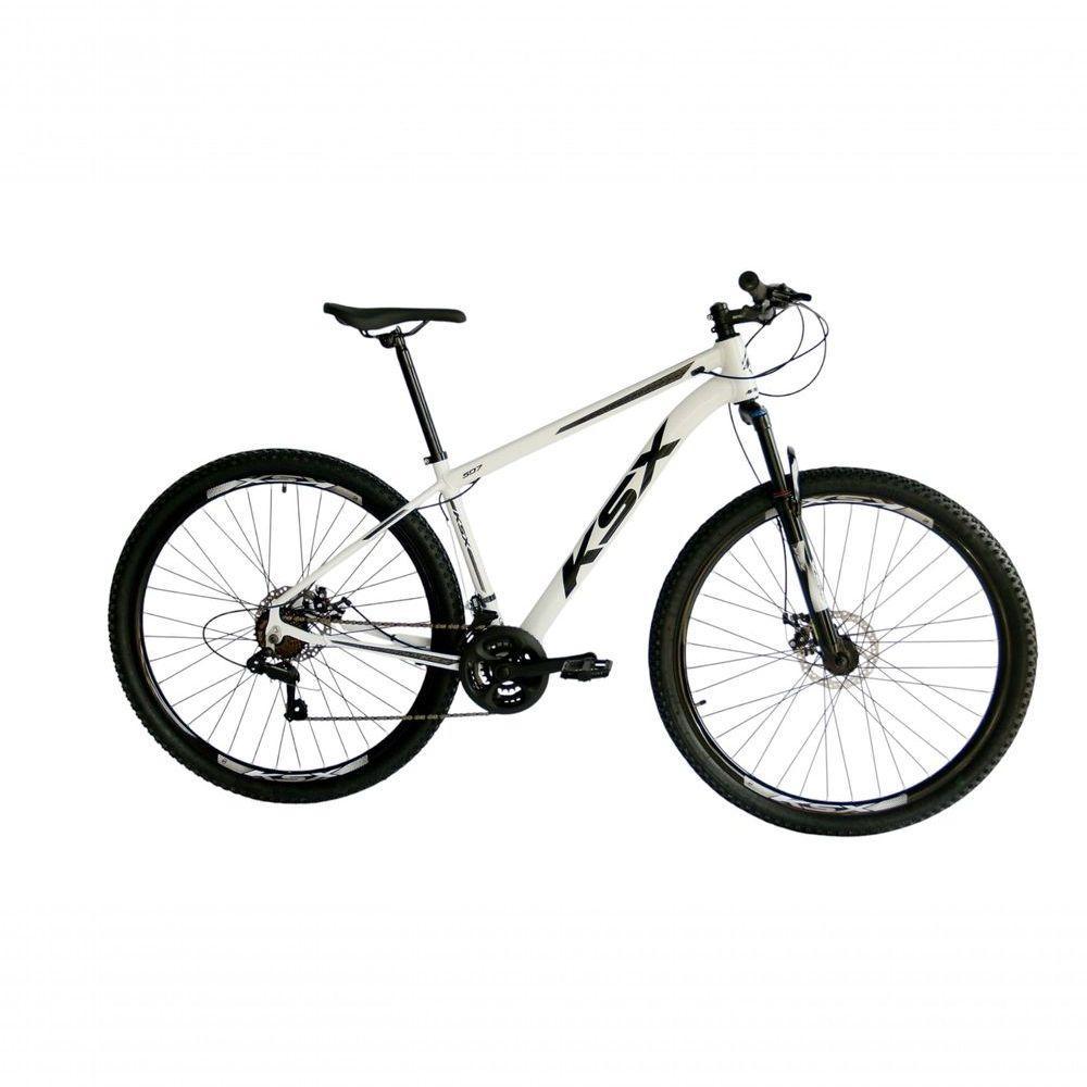 Bicicleta Aro 29 Ksx Sd7 21v Cabos Internos Alumínio Freios A Disco Garfo Suspensão Branco Preto Tamanho 21 - 1