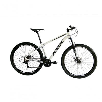 Bicicleta Aro 29 Ksx Sd7 21v Cabos Internos Alumínio Freios A Disco Garfo Suspensão Branco Preto Tamanho 17