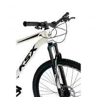 Bicicleta Aro 29 Ksx Sd7 21v Cabos Internos Alumínio Freios A Disco Garfo Suspensão Branco Preto Tamanho 17
