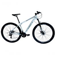 Bicicleta Aro 29 Ksx Sd7 21v Cabos Internos Alumínio Freios A Disco Garfo Suspensão Branco Prata Tamanho 19 - 1
