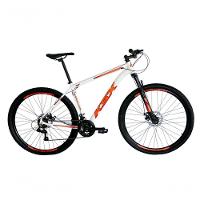 Bicicleta Aro 29 Ksx Sd7 21v Cabos Internos Alumínio Freios A Disco Garfo Suspensão Branco Laranja Tamanho 21 - 1