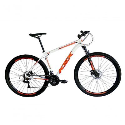 Bicicleta Aro 29 Ksx Sd7 21v Cabos Internos Alumínio Freios A Disco Garfo Suspensão Branco Laranja Tamanho 19