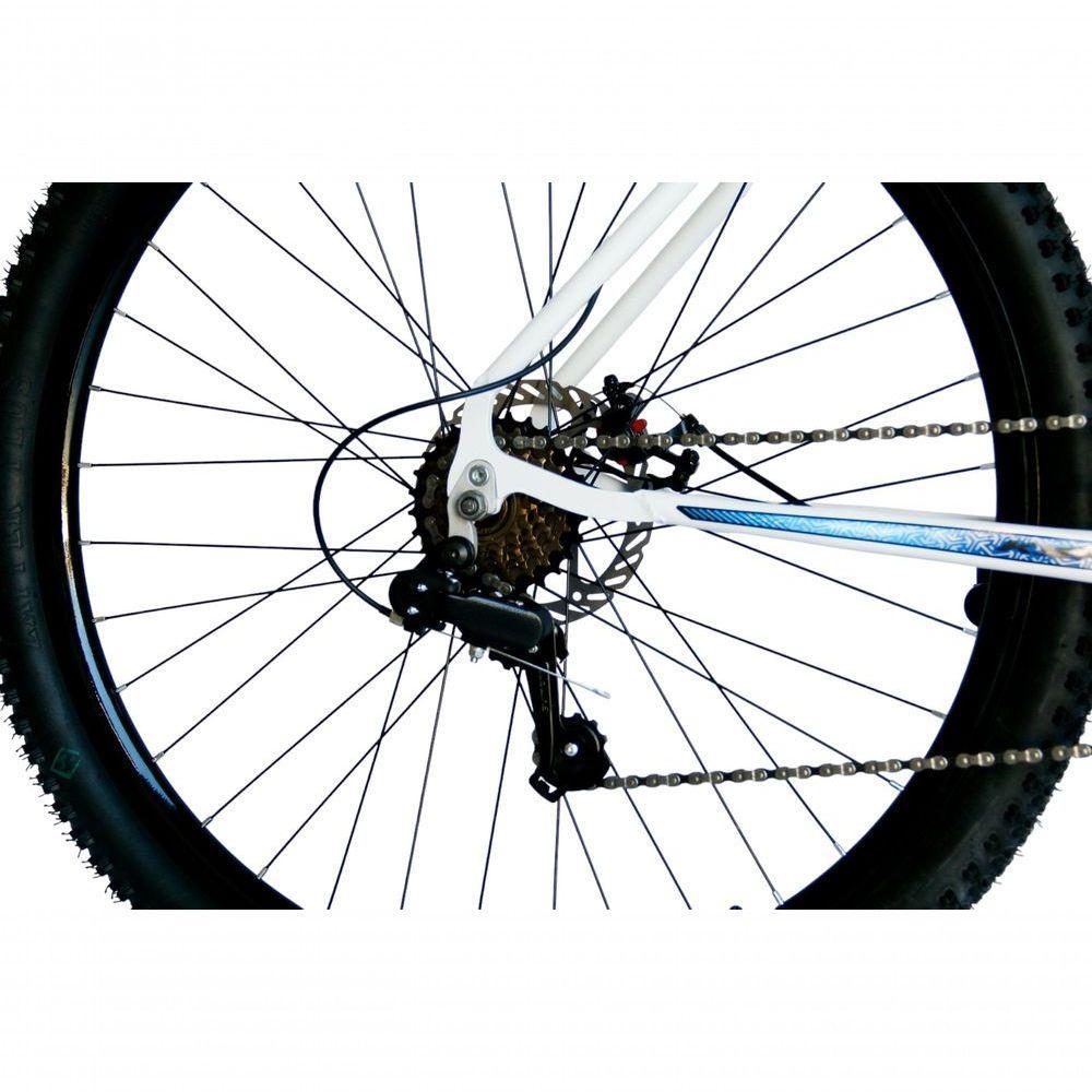Bicicleta Aro 29 Ksx Sd7 21v Cabos Internos Alumínio Freios A Disco Garfo Suspensão Branco Azul Tamanho 15 - 4