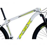 Bicicleta Aro 29 Ksx Sd7 21v Cabos Internos Alumínio Freios A Disco Garfo Suspensão Branco Amarelo Tamanho 19 - 3