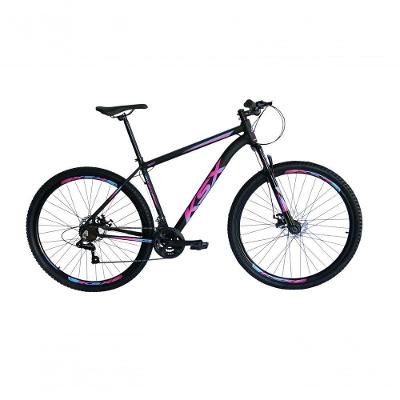 Bicicleta Aro 29 Ksx Sd7 21v Cabos Internos Alumínio Freios A Disco Garfo Suspensão Preto Pink Azul Tamanho 21