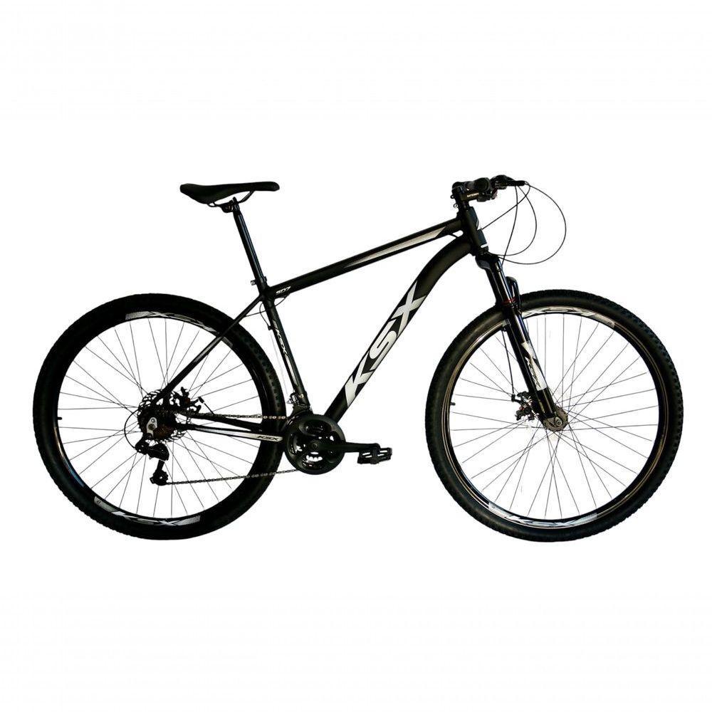Bicicleta Aro 29 Ksx Sd7 21v Cabos Internos Alumínio Freios A Disco Garfo Suspensão Preto Prata Tamanho 19 - 1