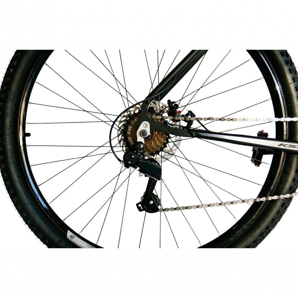 Bicicleta Aro 29 Ksx Sd7 21v Cabos Internos Alumínio Freios A Disco Garfo Suspensão Preto Prata Tamanho 19 - 4