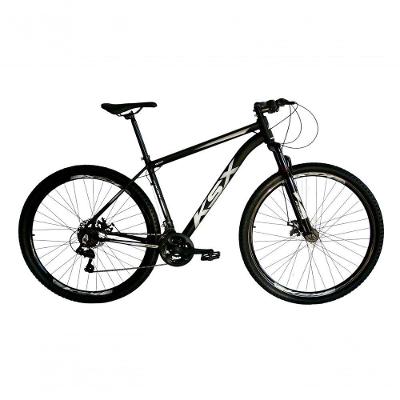 Bicicleta Aro 29 Ksx Sd7 21v Cabos Internos Alumínio Freios A Disco Garfo Suspensão Preto Prata Tamanho 17