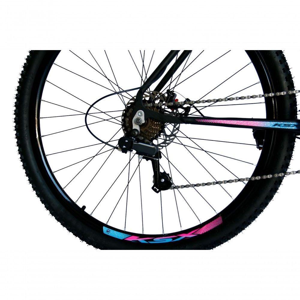 Bicicleta Aro 29 Ksx Sd7 21v Cabos Internos Alumínio Freios A Disco Garfo Suspensão Preto Pink Azul Tamanho 19 - 2