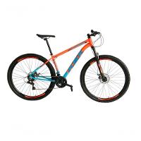 Bicicleta Aro 29 Ksx Sd7 21v Cabos Internos Alumínio Freios A Disco Garfo Suspensão Laranja Azul Tamanho 21 - 1