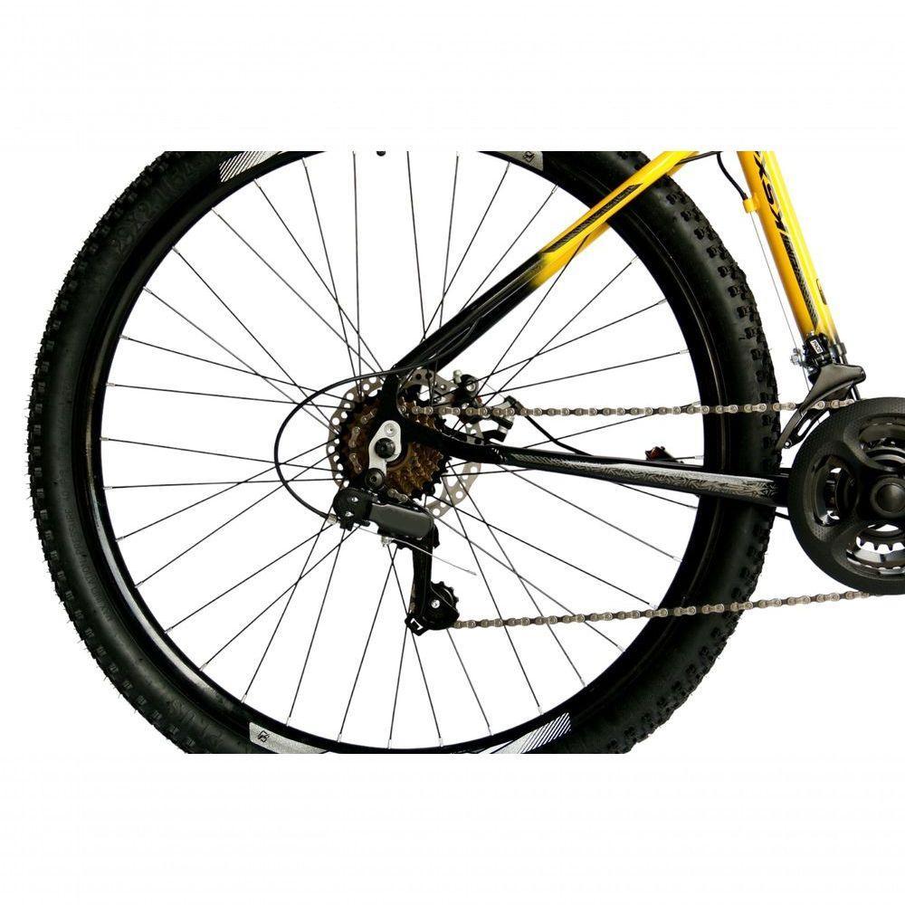 Bicicleta Aro 29 Ksx Sd7 21v Cabos Internos Alumínio Freios A Disco Garfo Suspensão Preto Amarelo Tamanho 15 - 2