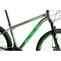 Bicicleta Aro 29 Ksx Sd7 21v Cabos Internos Alumínio Freios A Disco Garfo Suspensão Grafite Verde Tamanho 15 - 2