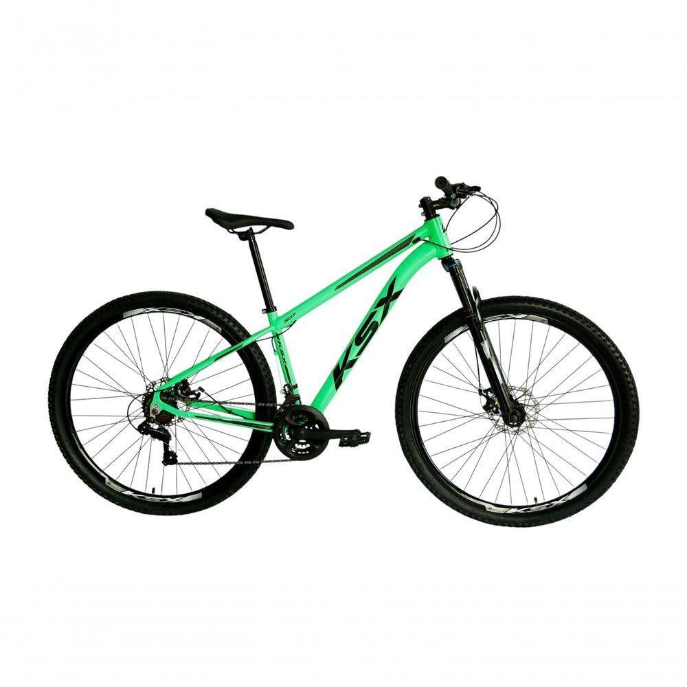 Bicicleta Aro 29 Ksx Sd7 21v Cabos Internos Alumínio Freios A Disco Garfo Suspensão Verde Preto Tamanho 21 - 1