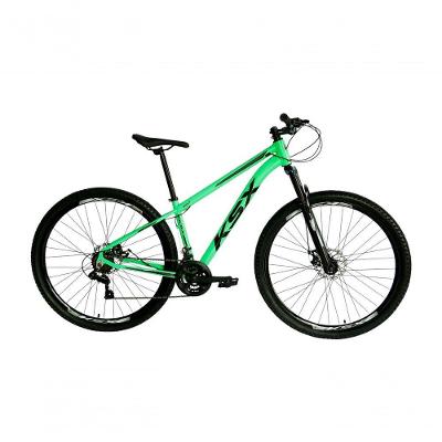 Bicicleta Aro 29 Ksx Sd7 21v Cabos Internos Alumínio Freios A Disco Garfo Suspensão Verde Preto Tamanho 21