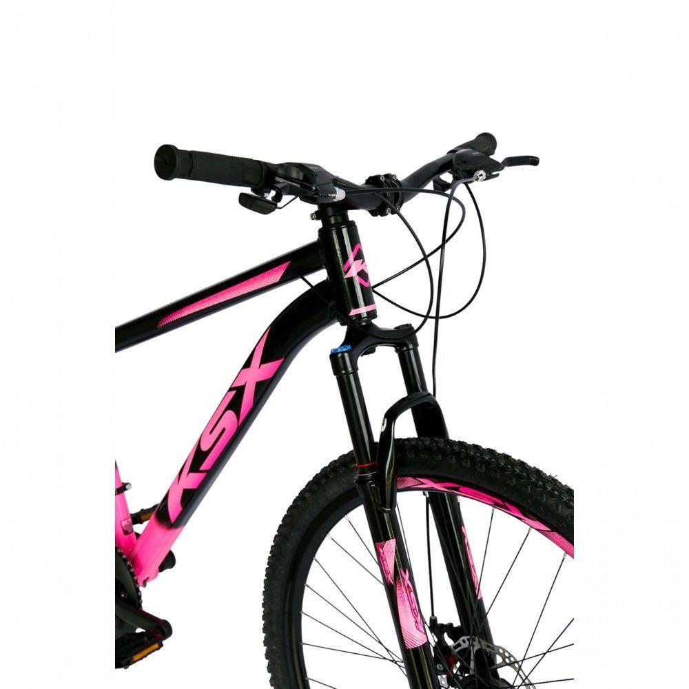 Bicicleta Aro 29 Ksx Sd7 21v Cabos Internos Alumínio Freios A Disco Garfo Suspensão Rosa Preto Tamanho 21 - 4