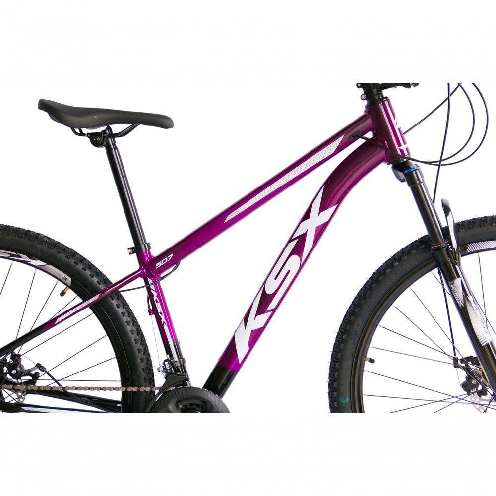 Bicicleta Aro 29 Ksx Sd7 21v Cabos Internos Alumínio Freios A Disco Garfo Suspensão Preto Roxo Tamanho 21 - 2