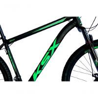 Bicicleta Aro 29 Ksx Sd7 21v Cabos Internos Alumínio Freios A Disco Garfo Suspensão Preto Verde Tamanho 17 - 3