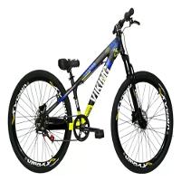 Bicicleta Vikingx Preto Amarelo Aro 26 Single Wheeling Freio Hidráulico - 1