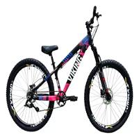 Bicicleta Vikingx Preto Rosa Aro 26 Single Wheeling Freio Hidráulico - 1